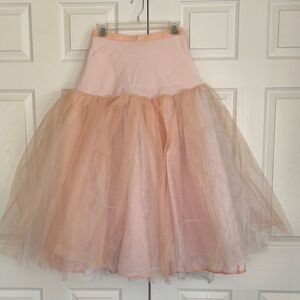 Vintage Elegant Peach Layered Tulle Petticoat Skirt
